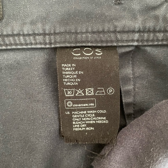 COS Wide Leg Ankle Length Navy Cotton Pants - Picture 7 of 9